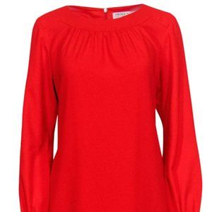 Trina Turk - Red Textured Long Sleeve Shift Dress